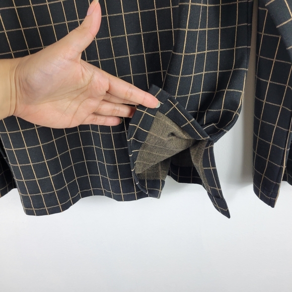 New J.Jill Ponte Knit Windowpane Plaid Check Boatneck Button Sleeve Top - Picture 10 of 12